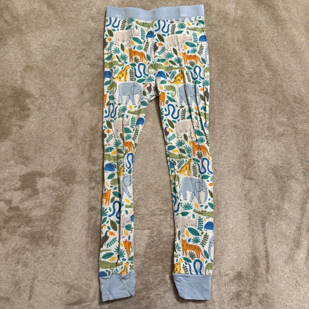 Little Sleepies Safari Bamboo Viscose Pajama Set 3T Blue Jungle Animal Print